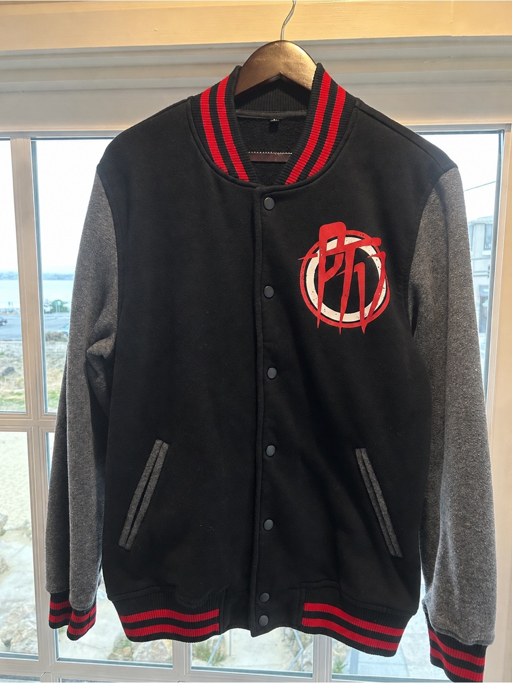 New Pierce the Veil “Bat” Letterman Varsity Jacket Y2K EMO Goth Punk skater Y2K